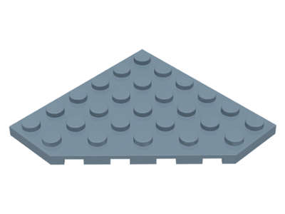 Lego (N) ~ Wedge Plate 6 x 6 Cut Corner ~ [Sand Blue]