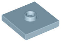 Lego (N) ~ Plate Modified 2 x 2 with Groove and 1 Stud in Center (Jumper) ~ [Sand Blue]