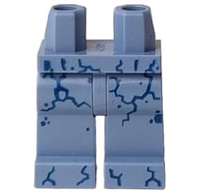 Lego (N) ~ Hips and Legs with Dark Blue Stone Cracks Pattern ~ [Sand Blue]