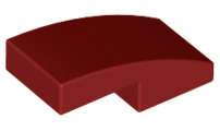 Lego (U) ~ Slope Curved 2 x 1 x 2/3 ~ [Dark Red]