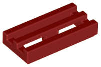 Lego (N) ~ Tile Modified 1 x 2 Grille with Bottom Groove ~ [Dark Red]