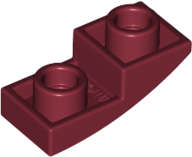 Lego (N) ~ Slope Curved 2 x 1 x 2/3 Inverted ~ [Dark Red]