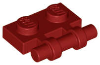 Lego (N) ~ Plate Modified 1 x 2 with Bar Handle on Side - Free Ends ~ [Dark Red]