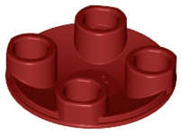 Lego (N) ~ Plate Round 2 x 2 with Rounded Bottom (Boat Stud) ~ [Dark Red]