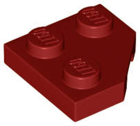 Lego (N) ~ Wedge Plate 2 x 2 Cut Corner ~ [Dark Red]