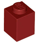 Lego (N) ~ Brick 1 x 1 ~ [Dark Red]