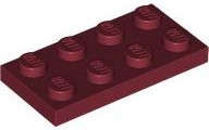 Lego (N) ~ Plate 2 x 4 ~ [Dark Red]