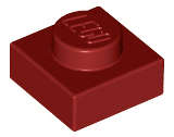 Lego (N) ~ Plate 1 x 1 ~ [Dark Red]
