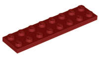 Lego (N) ~ Plate 2 x 8 ~ [Dark Red]