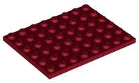 Lego (N) ~ Plate 6 x 8 ~ [Dark Red]