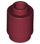 Lego (N) ~ Brick Round 1 x 1 ~ [Dark Red]