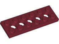 Lego (N) ~ Technic Plate 2 x 6 with 5 Holes ~ [Dark Red]