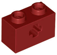 Lego (U) ~ Technic Brick 1 x 2 with Axle Hole ~ [Dark Red]