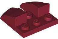 Lego (N) ~ Wedge 3 x 3 Curved with Cutout ~ [Dark Red]