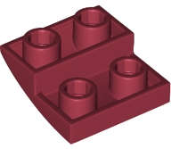 Lego (N) ~ Slope Curved 2 x 2 x 2/3 Inverted ~ [Dark Red]