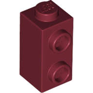 Lego (N) ~ Brick Modified 1 x 1 x 1 2/3 with Studs on Side ~ [Dark Red]