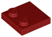 Lego (N) ~ Tile Modified 2 x 2 with Studs on Edge ~ [Dark Red]