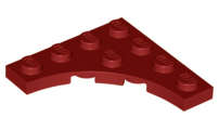 Lego (N) ~ Plate Modified 4 x 4 with 3 x 3 Curved Cutout ~ [Dark Red]