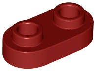 Lego (N) ~ Plate Round 1 x 2 with Open Studs ~ [Dark Red]