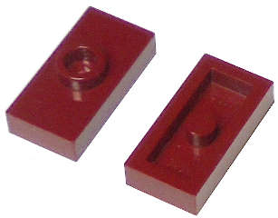 Lego (U) ~ Plate Modified 1 x 2 with 1 Stud without Groove (Jumper) ~ [Dark Red]