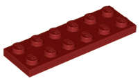 Lego (N) ~ Plate 2 x 6 ~ [Dark Red]