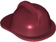 Lego (U) ~ Minifigure Headgear Fire Helmet ~ [Dark Red]