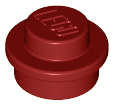 Lego (N) ~ Plate Round 1 x 1 ~ [Dark Red]