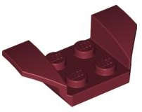 Lego (N) ~ Vehicle Mudguard 2 x 4 with Flared Wings ~ [Dark Red]