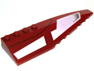 Lego (U) ~ Wedge 12 x 3 Right with SW Republic Striker-class Starfighter White Panels  ~ [Dark Red]
