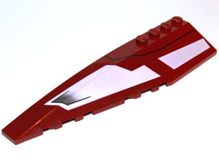 Lego (U) ~ Wedge 12 x 3 Left with SW Republic Striker-class Starfighter White Panels a ~ [Dark Red]