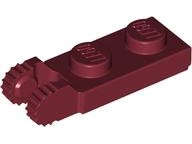 Lego (U) ~ Hinge Plate 1 x 2 Locking with 2 Fingers on End ~ [Dark Red]