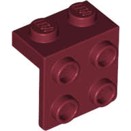 Lego (N) ~ Bracket 1 x 2 - 2 x 2 ~ [Dark Red]