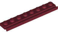 Lego (N) ~ Plate Modified 1 x 8 with Door Rail ~ [Dark Red]
