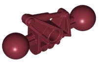 Lego (U) ~ Bionicle Toa Metru Arm Lower Section with 2 Ball Joint ~ [Dark Red]