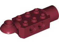 Lego (U) ~ Technic Brick Modified 2 x 3 with Pin Holes Rotation Joint Ball Half Horizo ~ [Dark Red]