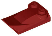 Lego (N) ~ Slope Curved 3 x 2 x 2/3 with 2 Studs Wing End ~ [Dark Red]