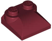 Lego (U) ~ Slope Curved 2 x 2 x 2/3 with 2 Studs and Curved Sides ~ [Dark Red]