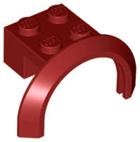 Lego (U) ~ Vehicle Mudguard 4 x 2 1/2 x 1 2/3 with Arch Round ~ [Dark Red]