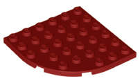 Lego (U) ~ Plate Round Corner 6 x 6 ~ [Dark Red]