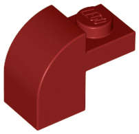 Lego (N) ~ Slope Curved 2 x 1 x 1 1/3 with Recessed Stud ~ [Dark Red]
