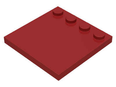 Lego (N) ~ Tile Modified 4 x 4 with Studs on Edge ~ [Dark Red]