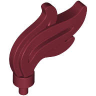 Lego (U) ~ Minifigure Plume Feather Triple Compact / Flame / Water with Small Pin ~ [Dark Red]