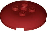 Lego (N) ~ Brick Round 4 x 4 x 2/3 Dome Top with Hole ~ [Dark Red]