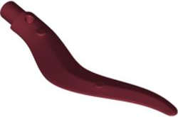 Lego (N) ~ Wave Rounded Curved Single with Bar End (Flame Sword) ~ [Dark Red]