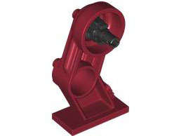 Lego (N) ~ Large Figure Leg Right with Black Rotation Joint Pin ~ [Dark Red]