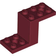 Lego (N) ~ Bracket 5 x 2 x 2 1/3 with 2 Holes and Bottom Stud Holder ~ [Dark Red]