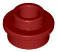 Lego (N) ~ Plate Round 1 x 1 with Open Stud ~ [Dark Red]