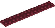 Lego (N) ~ Plate 2 x 14 ~ [Dark Red]