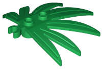 Lego (N) ~ Plant Leaves 6 x 5 Swordleaf with Open O Clip Thick ~ [Green]