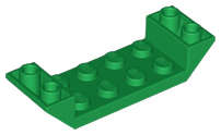 Lego (N) ~ Slope Inverted 45 6 x 2 Double with 2 x 4 Cutout ~ [Green]
